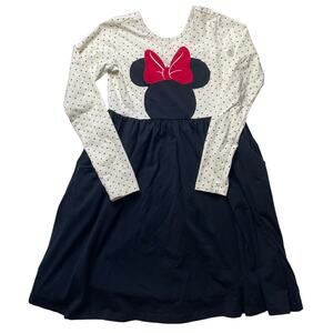 Hanna Andersson Disney Minnie Mouse Long Sleeve Dress Sz 12 Girls Youth Cotton